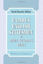 Cover of Famous English statesmen of Queen Victoria's reign by Sarah Knowles Bolton
