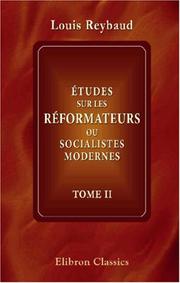 Front cover of Études sur les réformateurs, ou socialistes modernes by Reybaud, Louis