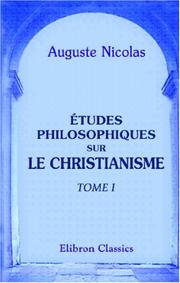 Cover of Études philosophiques sur le christianisme by Auguste Nicolas