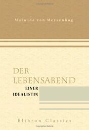 Cover of Der Lebensabend einer Idealistin by Malwida von Meysenbug