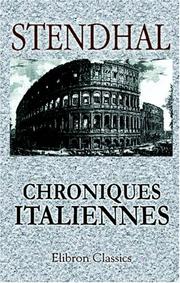 Cover of Chroniques italiennes by Stendhal