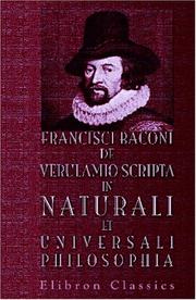 Front cover of Scripta in naturali et universali philosophia by Francis Bacon