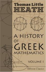 Front cover of A History of Greek Mathematics by Thomas Little Heath