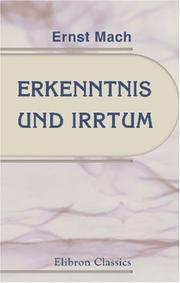 Front cover of Erkenntnis und Irrtum by Ernst Mach