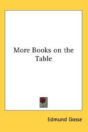 Front cover of More books on the table by Edmund Gosse