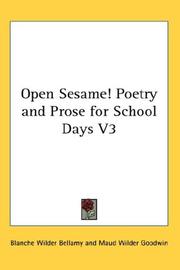 Front cover of Open Sesame! Poetry and Prose for School Days V3 by Unknown