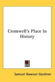 Front cover of Cromwell's place in history by Gardiner, Samuel Rawson