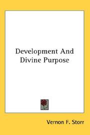 Cover of Development And Divine Purpose by Vernon F. Storr