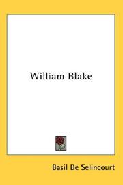 Cover of William Blake by Basil De Selincourt