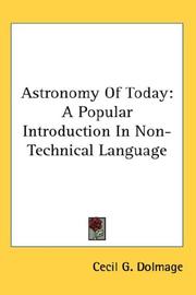 Front cover of Astronomy of to-day by Cecil G. Dolmage