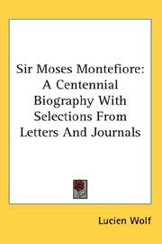 Cover of Sir Moses Montefiore by Lucien Wolf