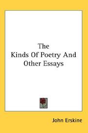 Cover of The kinds of poetry, and other essays by John Erskine