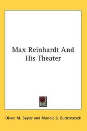Cover of Max Reinhardt And His Theater by Unknown