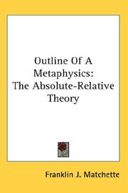 Front cover of Outline of a Metaphysics by Franklin J. Matchette