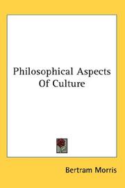 Front cover of Philosophical Aspects Of Culture by Bertram Morris