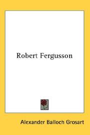 Front cover of Robert Fergusson by Alexander Balloch Grosart