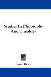Front cover of Studies in philosophy and theology by Joseph Haven