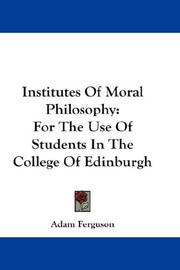 Cover of Institutes of moral philosophy by Adam Ferguson