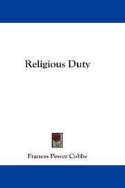 Cover of Religious duty by Frances Power Cobbe