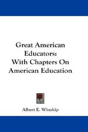 Cover of Great American Educators by Albert E. Winship