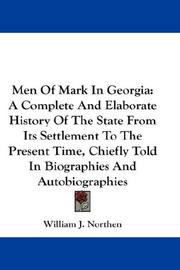 Front cover of Men Of Mark In Georgia by William J. Northen
