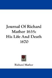 Front cover of Journal of Richard Mather. 1635 by Richard Mather