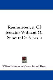 Front cover of Reminiscences of Senator William M. Stewart, of Nevada by William M. Stewart