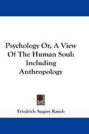 Front cover of Psychology Or, A View Of The Human Soul by Friedrich August Rauch
