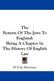 Front cover of The return of the Jews to England by H. S. Q. Henriques