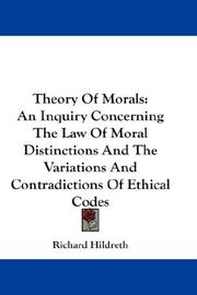 Front cover of Theory Of Morals by Richard Hildreth