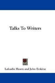 Cover of Talks to writers by Lafcadio Hearn