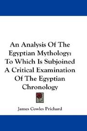 Front cover of An Analysis Of The Egyptian Mythology by Prichard, James Cowles