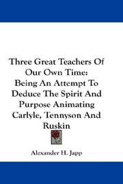 Cover of Three great teachers of our own time by Alexander H. Japp