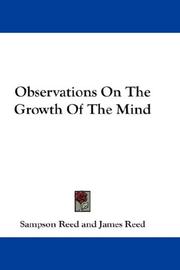 Front cover of Observations on the growth of the mind by Sampson Reed