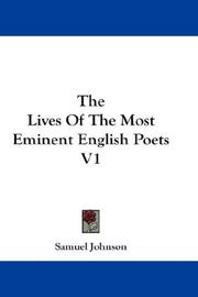 Front cover of The lives of the most eminent English poets by Samuel Johnson