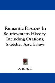 Front cover of Romantic passages in southwestern history by A. B. Meek
