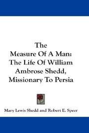 Front cover of The Measure Of A Man by Mary Lewis Shedd