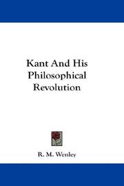 Cover of Kant and his philosophical revolution by R. M. Wenley