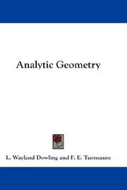 Cover of Analytic Geometry by L. Wayland Dowling