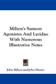 Front cover of Milton's Samson Agonistes And Lycidas by John Milton