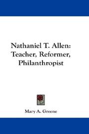 Cover of Nathaniel T. Allen by Mary A. Greene