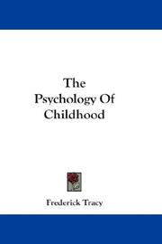 Front cover of The psychology of childhood by Frederick Tracy