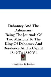 Front cover of Dahomey and the Dahomans by Frederick E. Forbes