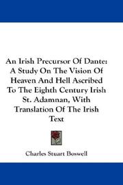 Front cover of An Irish Precursor Of Dante by Charles Stuart Boswell