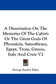 Cover of A dissertation on the mysteries of the Cabiri by George Stanley Faber