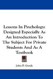 Cover of Lessons in psychology by John P. Gordy
