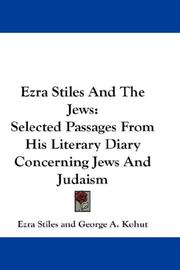 Front cover of Ezra Stiles and the Jews by Ezra Stiles