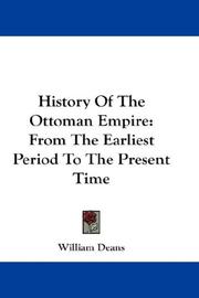 Front cover of History Of The Ottoman Empire by William Deans