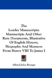 Front cover of The Loseley manuscripts by Alfred John Kempe