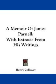 Front cover of A Memoir Of James Parnell by Henry Callaway